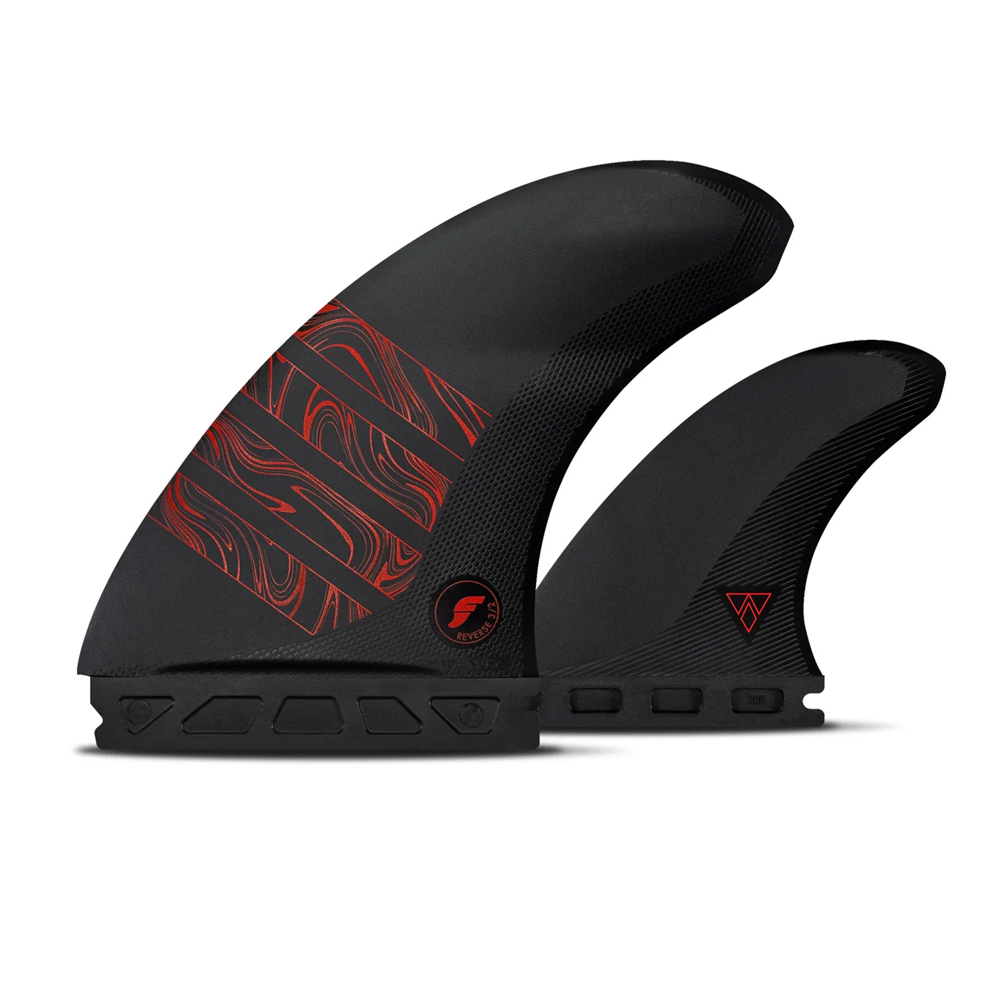 Futures 3/2 Alpha Reverse Twin + 1 Surfboard Fins - Carbon/Red