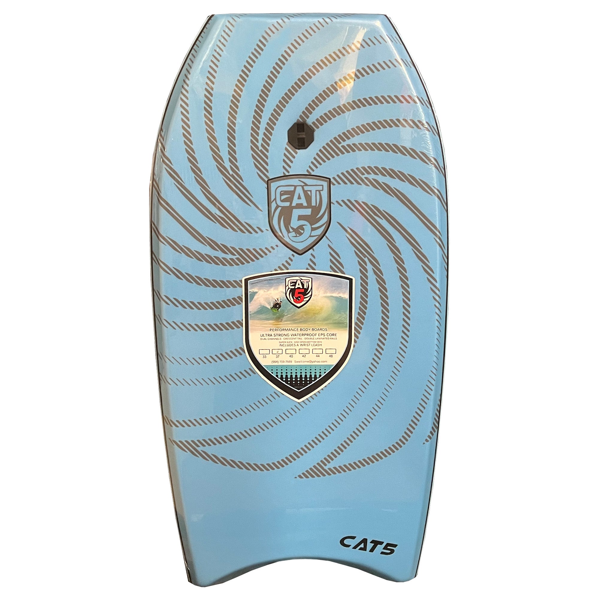 Cat 5 Original 40" Bodyboard w/ Leash - Blue