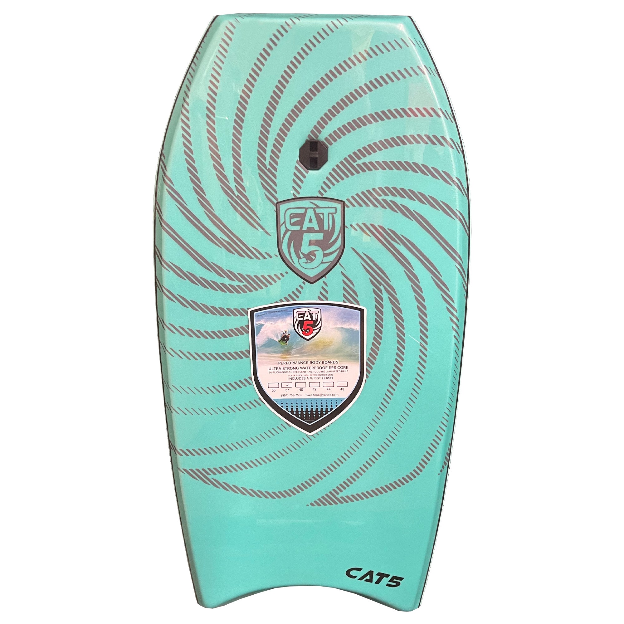 Cat 5 Original 33" Bodyboard w/ Leash - Teal