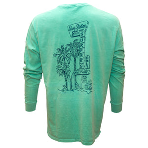 Surf Station Ding Repair & Surf Stop Men's L/S Shirt - Green