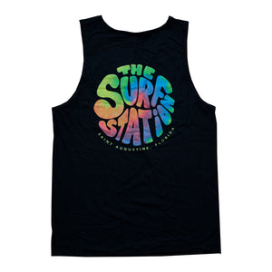 Surf Station Hippie Logo Men's Tank - Black