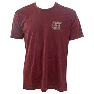 Surf Station Premium Circle Woody Men's S/S T-Shirt - Maroon