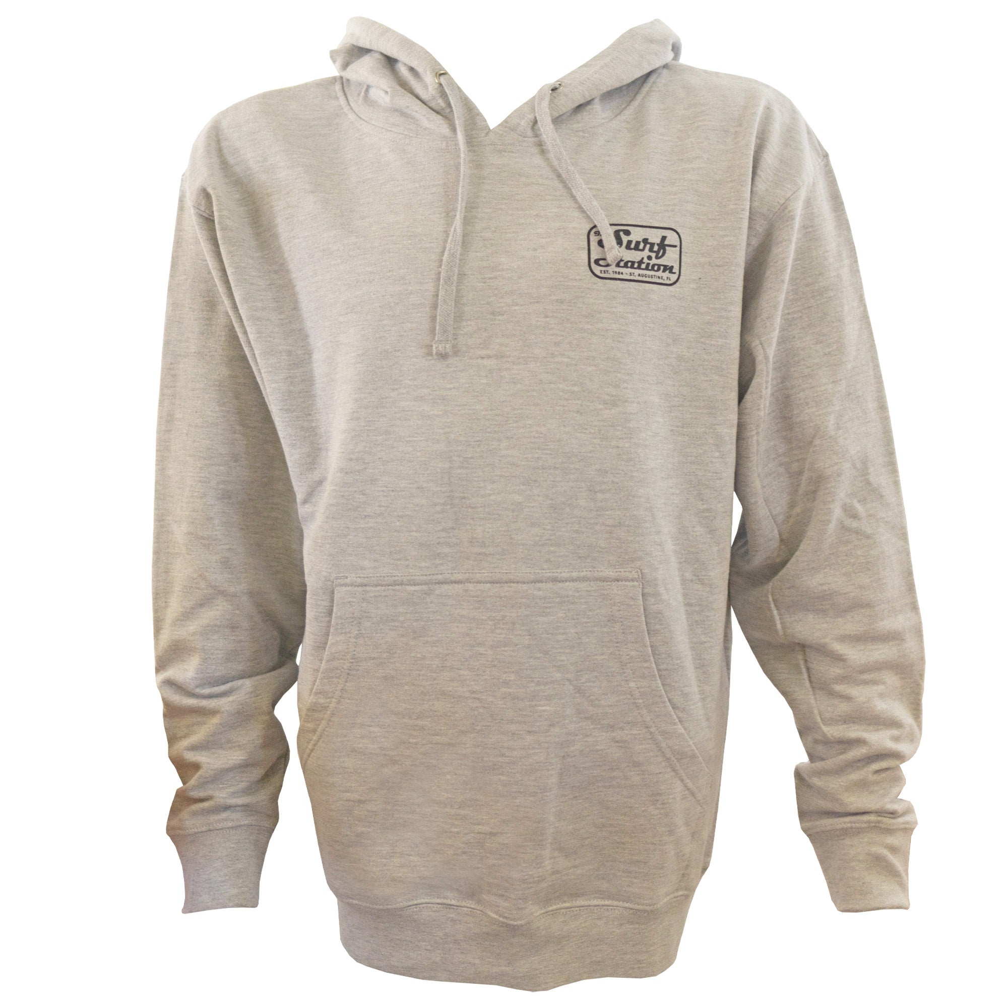 Surf Station Mechanic Logo Men's L/S Hoodie - Heather Grey