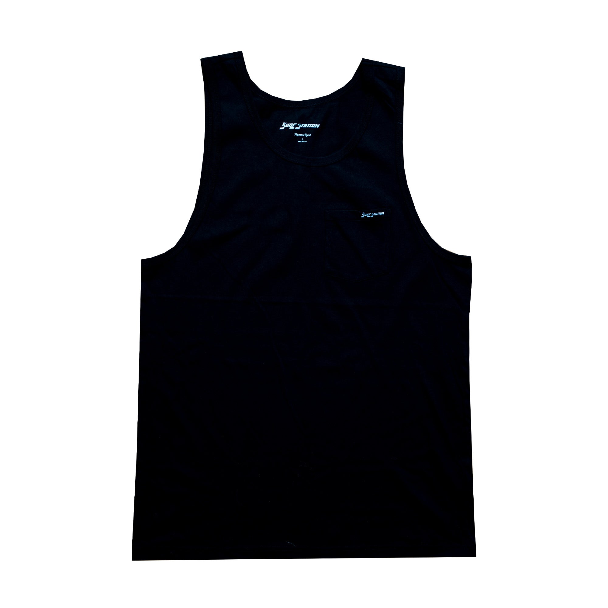 Surf Station Relaxed Pigment Pocket Men's Tank - Black