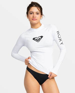 Roxy Whole Hearted Women's L/S Rashguard - Bright White