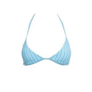 Rhythm Terry Strands Stripe Fixed Halter Tri Women's Bikini Top - Blue