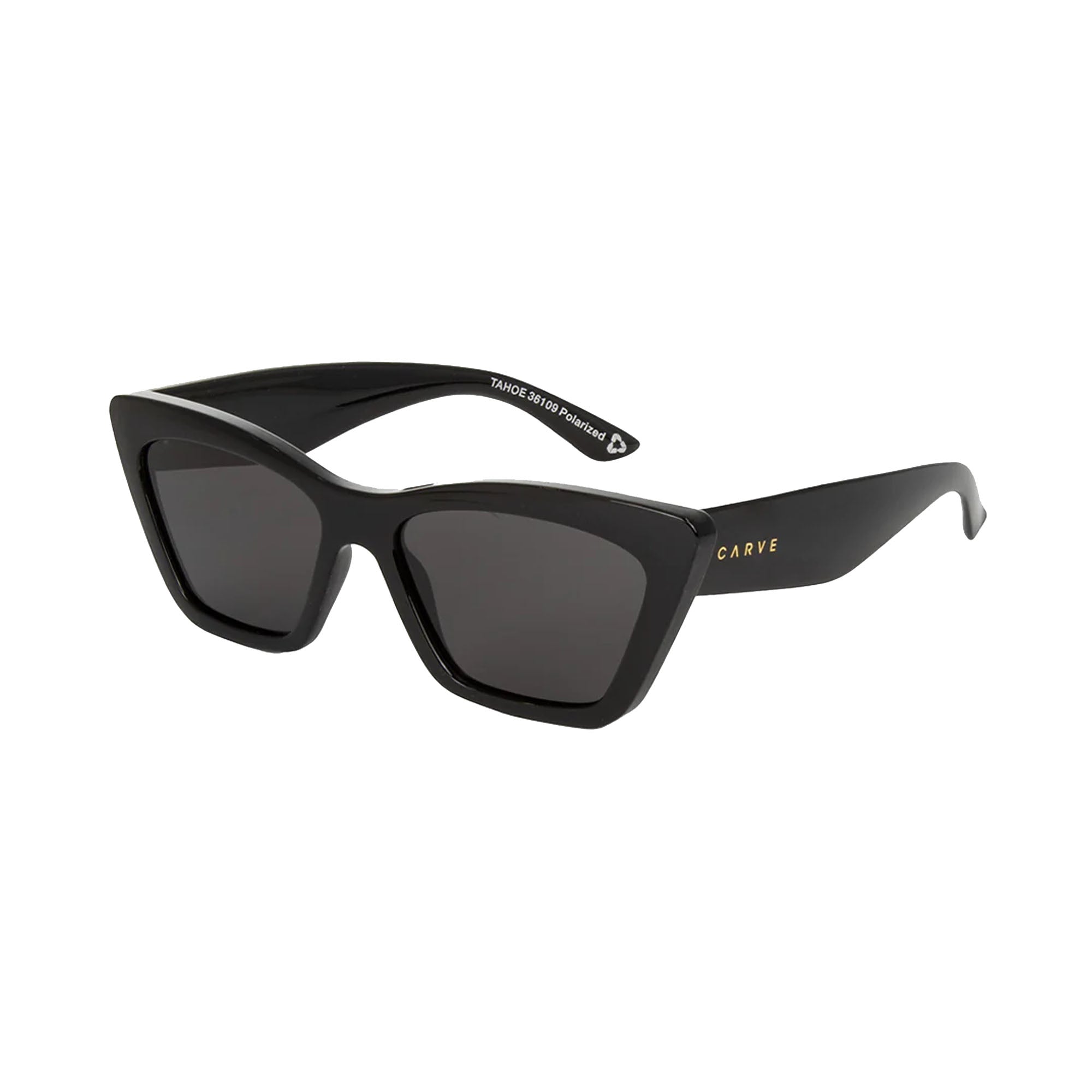 Carve Tahoe Women's Sunglasses - Gloss Black/Dark Grey Injected Polarized