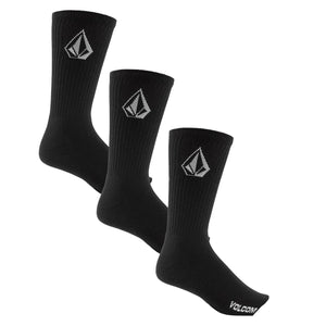 Volcom Full Stone 3-Pack Men's Crew Socks - Black