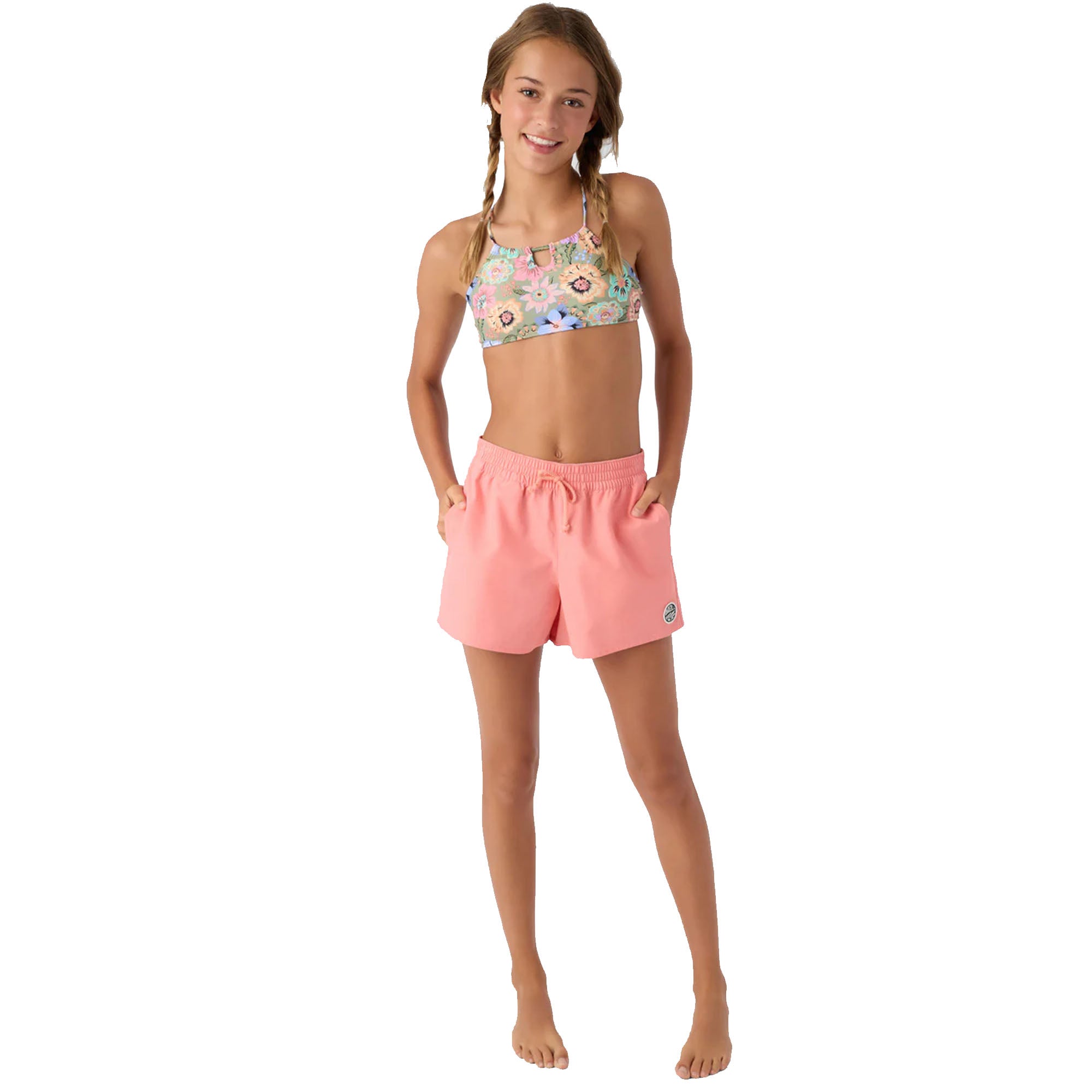 O'Neill Boneyard 3" Youth Girl's Boardshorts - Burnt Coral