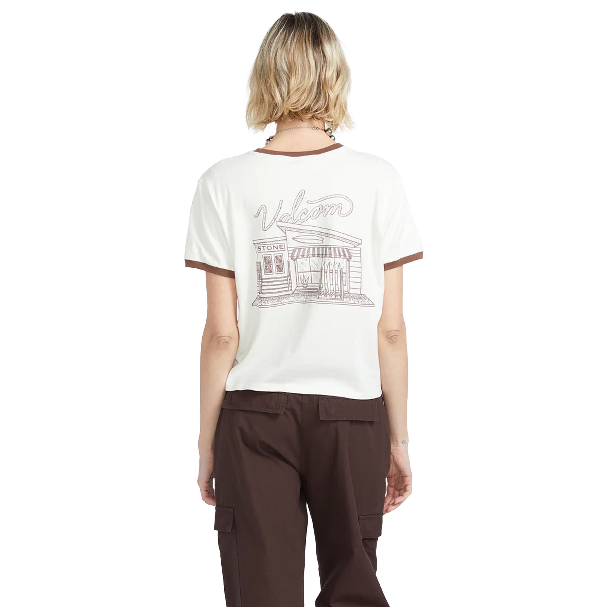 Volcom Meet Me There Ringer Women's S/S T-Shirt - White