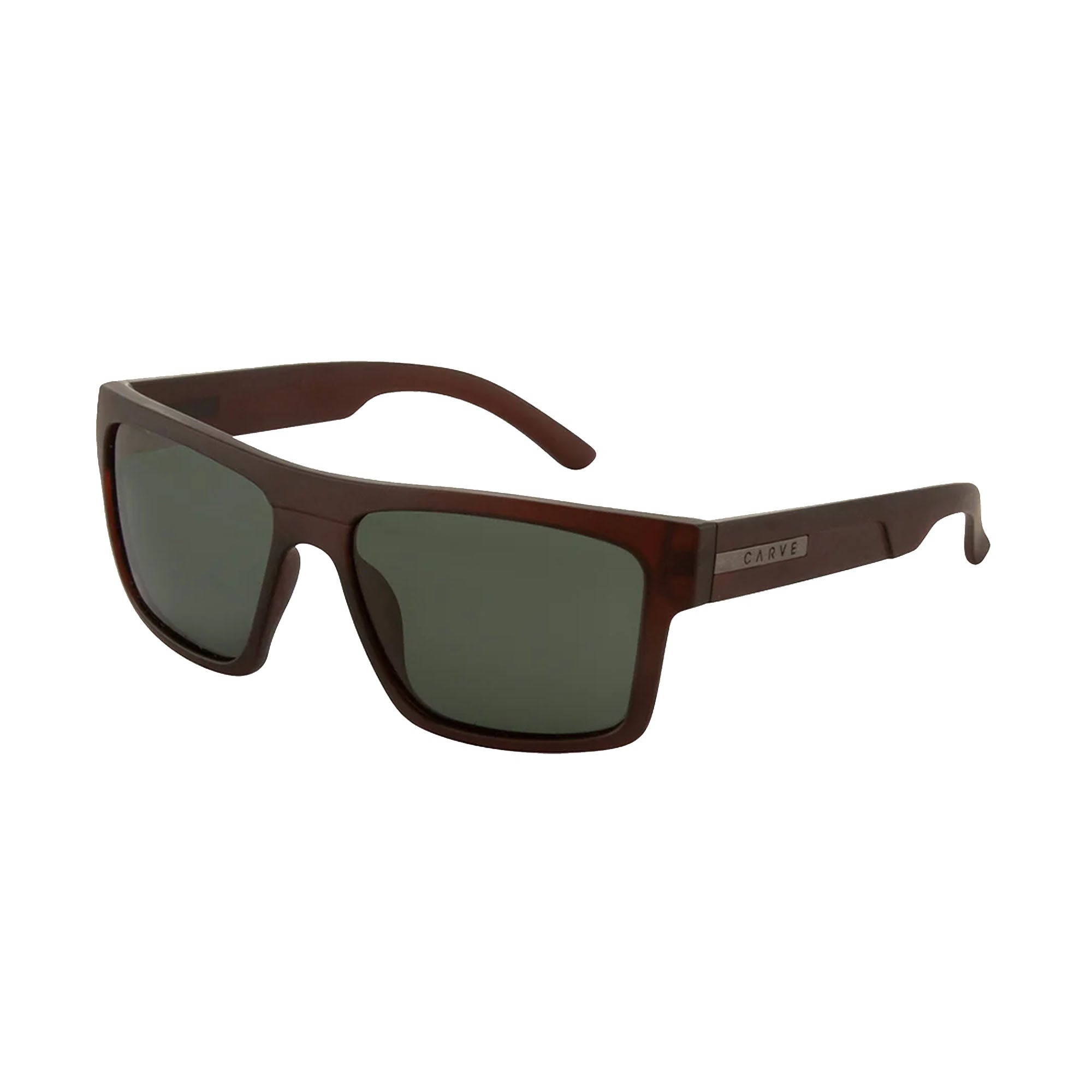 Carve Volley XL Men's Sunglasses - Matte Translucent Brick/Green Injected Polarized