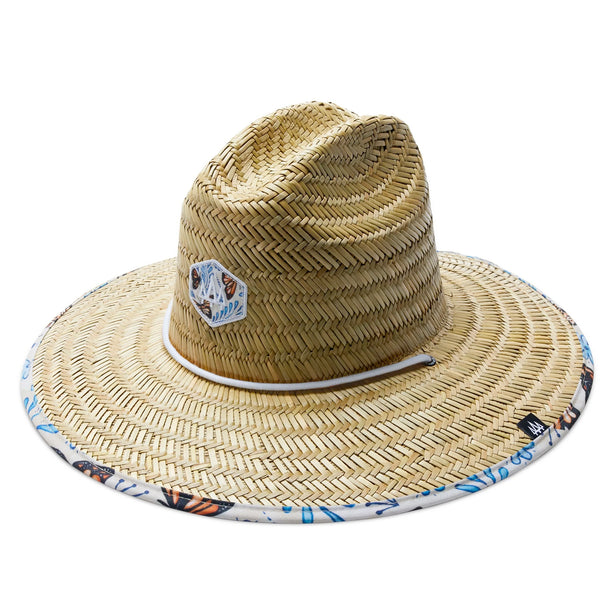 Shaka Kai  Mens Straw Lifeguard Hat With Adjustable Drawstrings