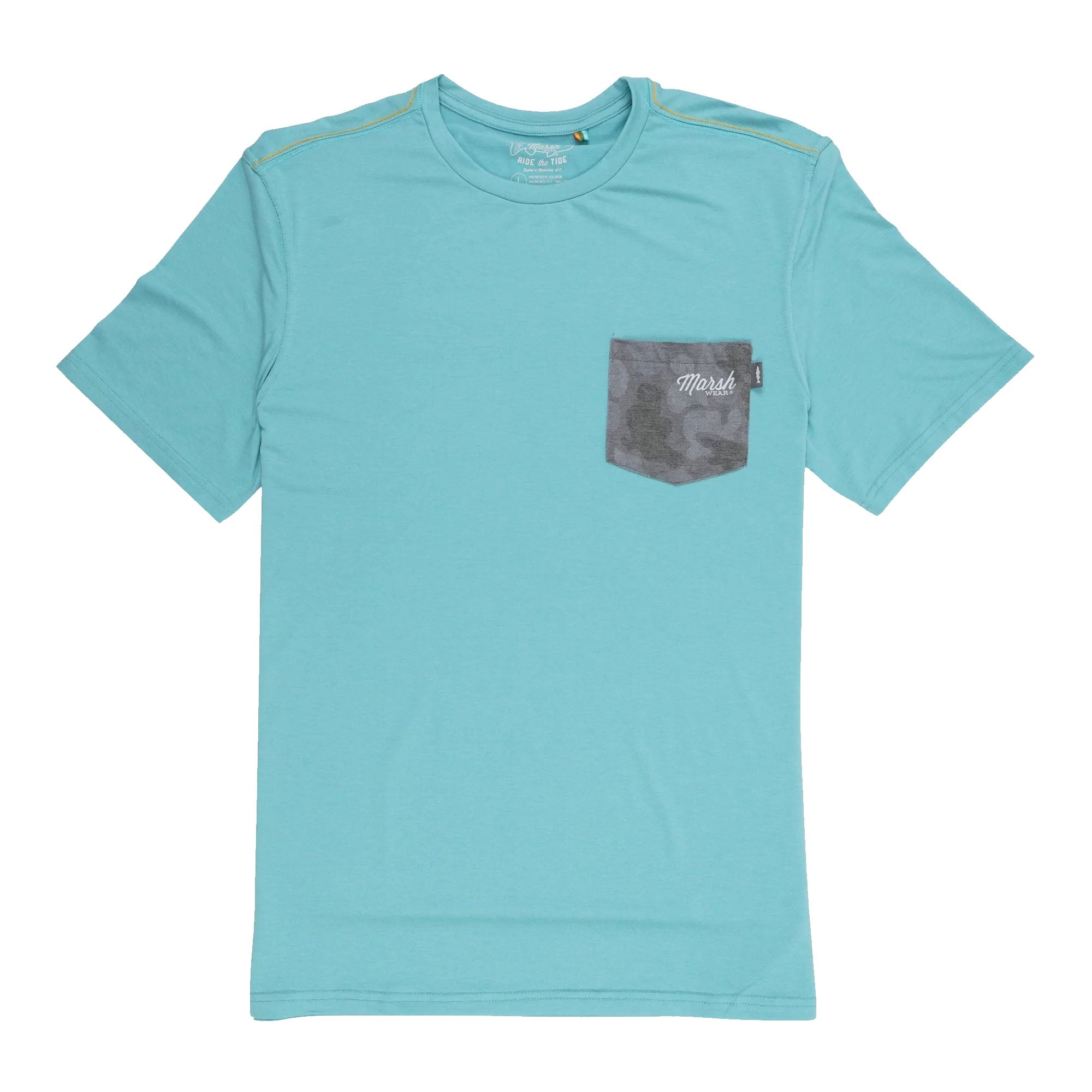 Marsh Wear Mallard Camo Pamilco Men's S/S Pocket T-Shirt - Turquoise