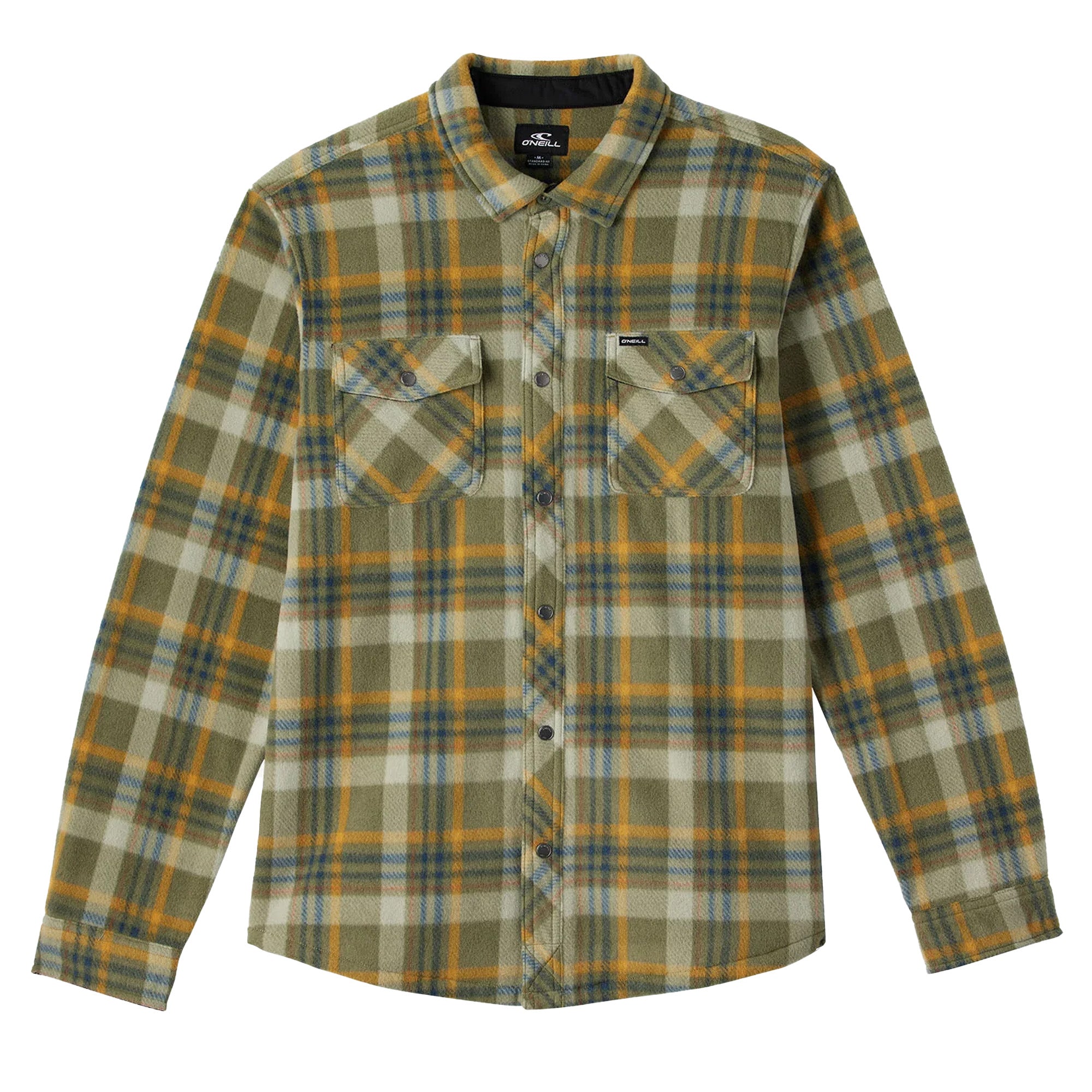 O'Neill Glacier Plaid Superfleece Standard L/S Flannel - Green