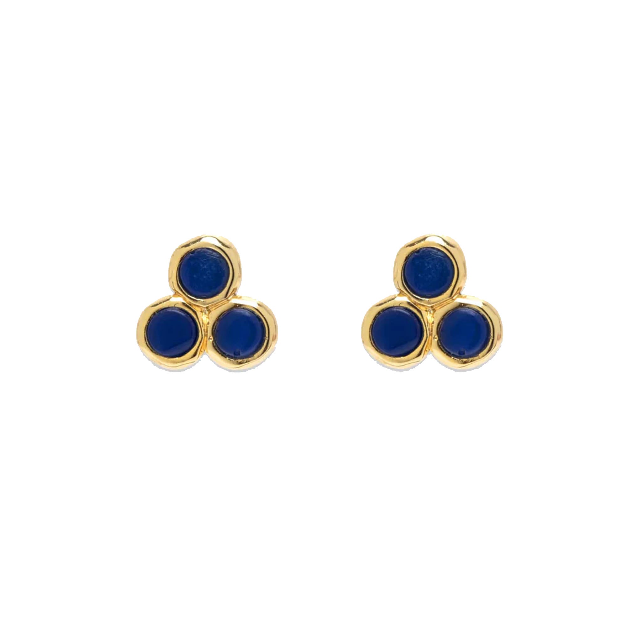 Pura Vida Surfrider Foundation Three Stone Stud Earings - Gold