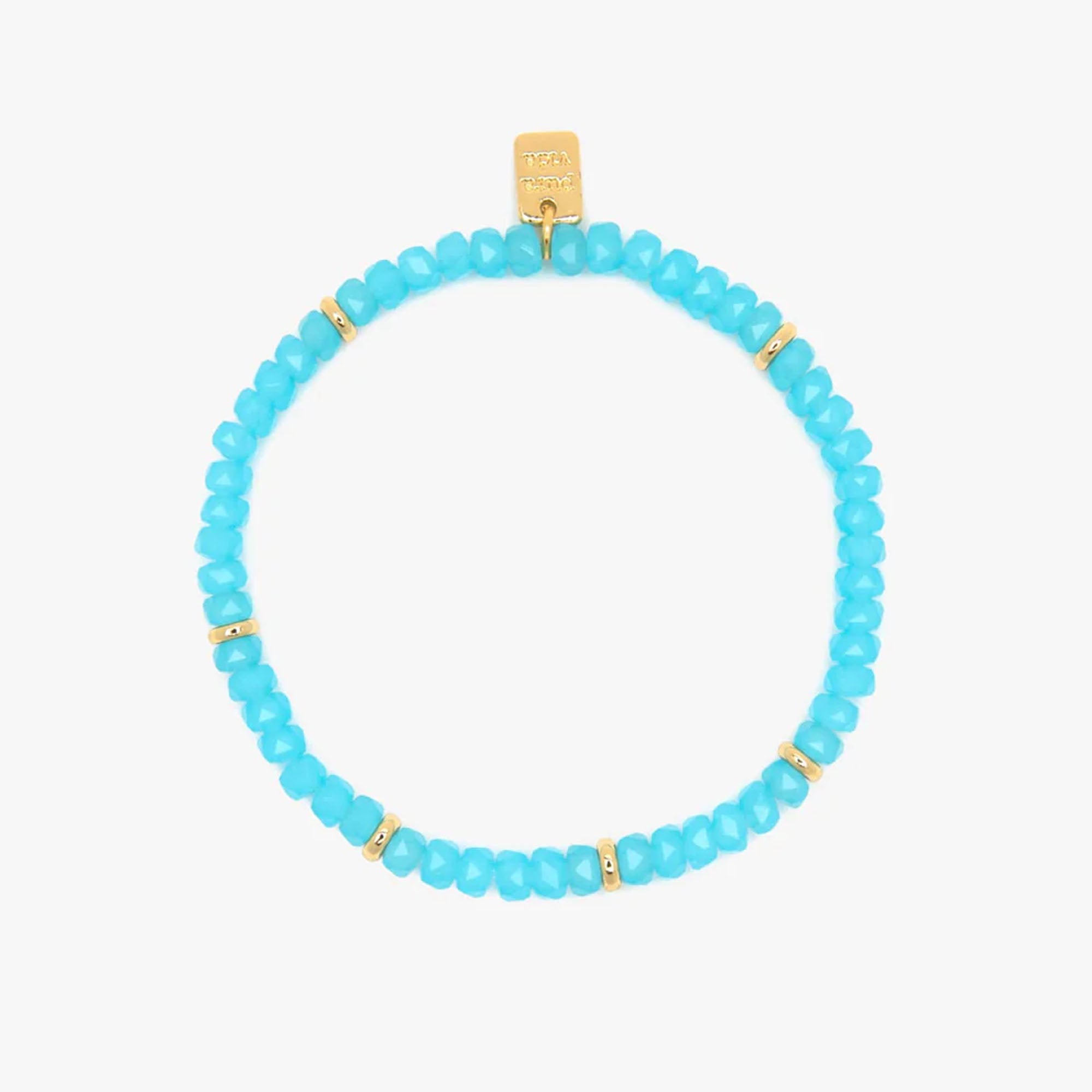 Pura Vida Surfrider Foundation Aqua Stretch Bracelet - Gold