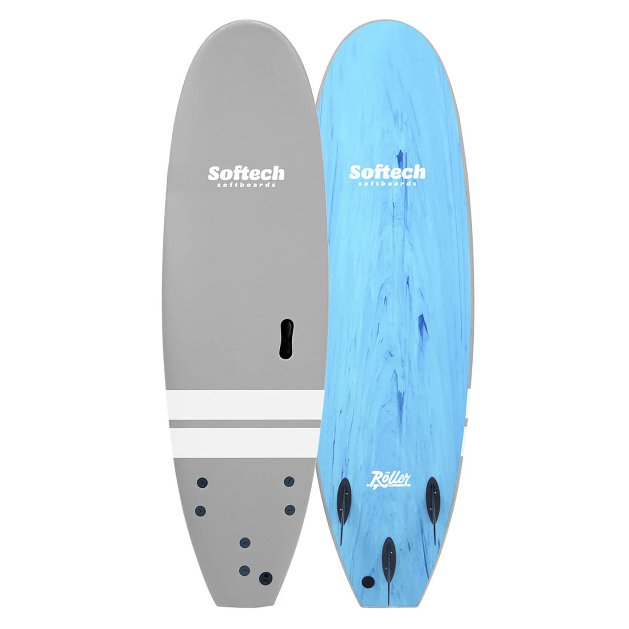 Softech Roller 8'4 Soft Surfboard - Grey/Blue