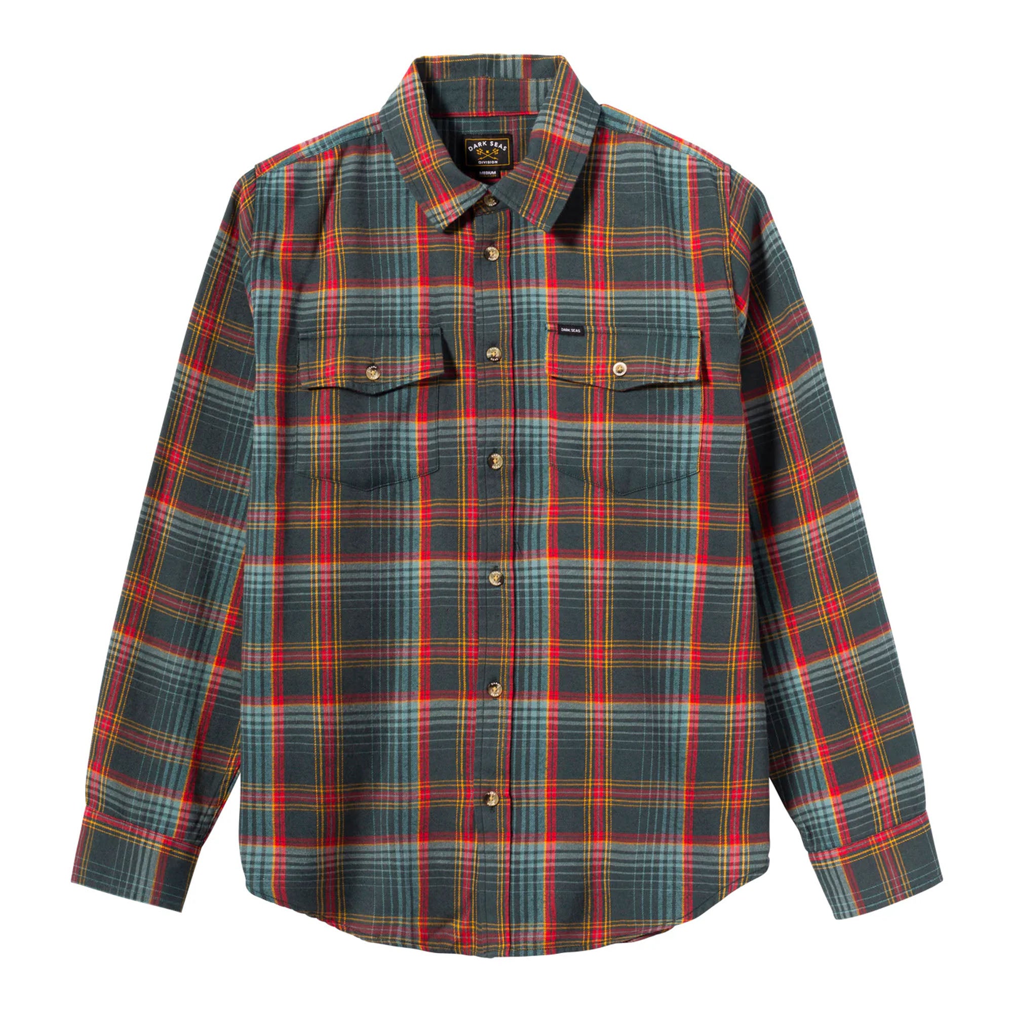 Dark Seas Maxville Woven Men's L/S Flannel - Green