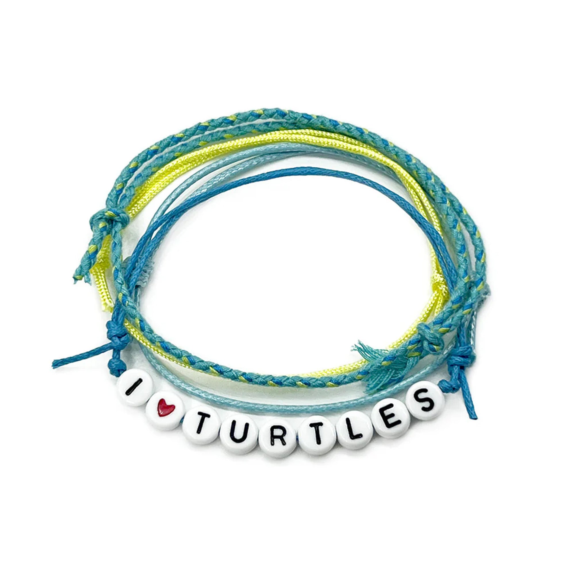 Oh Yeah I Heart Turtles Bracelet - Blue