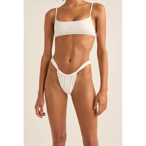 Rhythm Brighton Eyelet Soft Side Itsy Women's Bikini Bottoms - Ivory