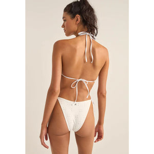 Rhythm Brighton Eyelet Slide Tri Women's Bikini Top - Ivory