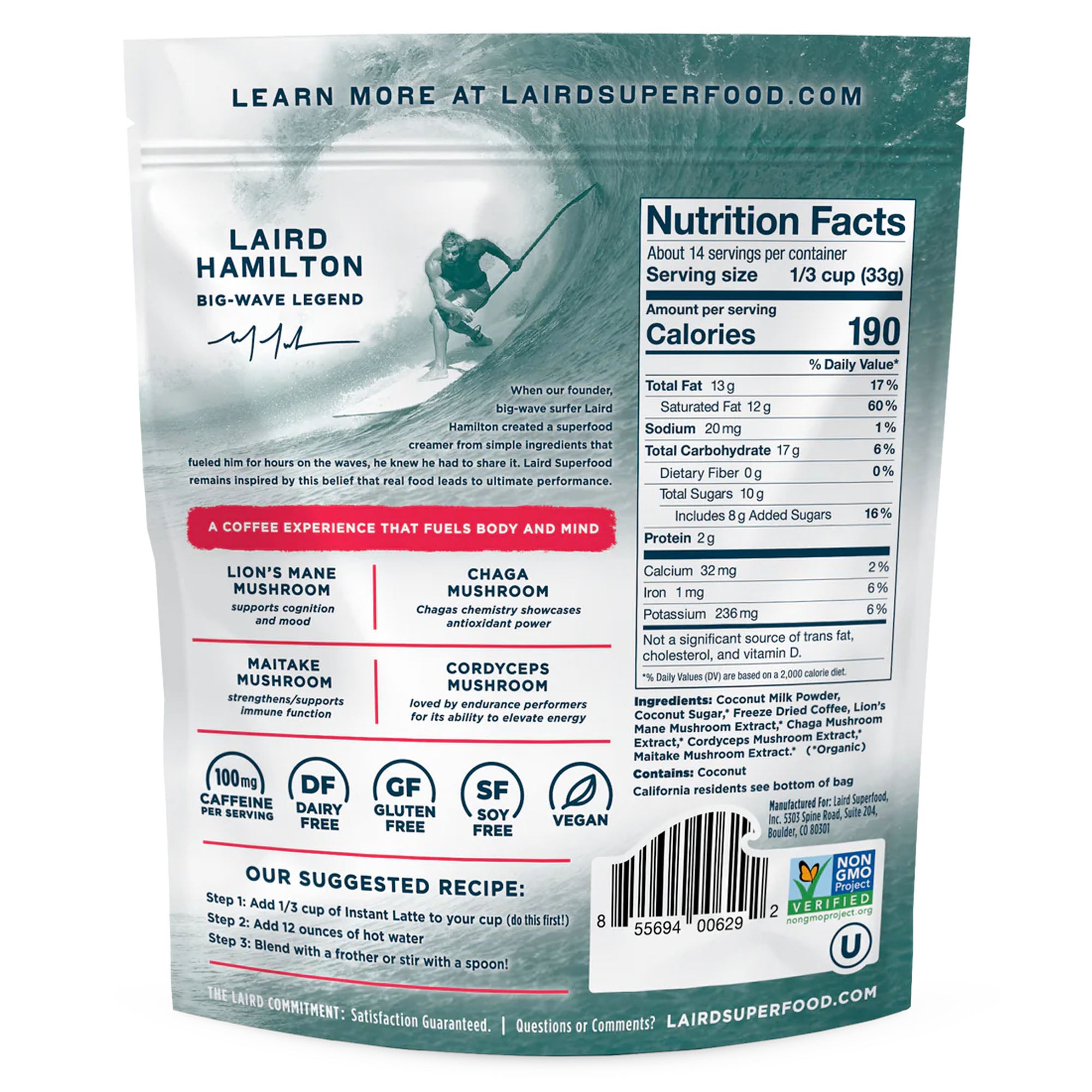 Laird Superfood Sweet & Creamy Instant Latte