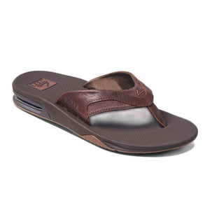 Reef Leather Fanning Men's Sandals - Dark Brown