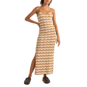 Rhythm Aries Stripe Knit Midi Women's Dress - Natural