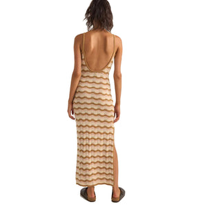 Rhythm Aries Stripe Knit Midi Women's Dress - Natural