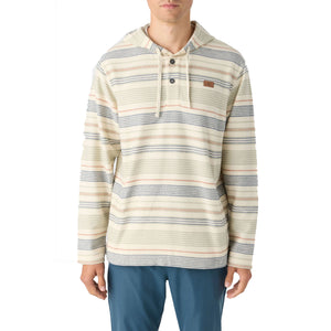 O'Neill Bravado Stripe Poncho Men's L/S Fleece Hoodie - Cream