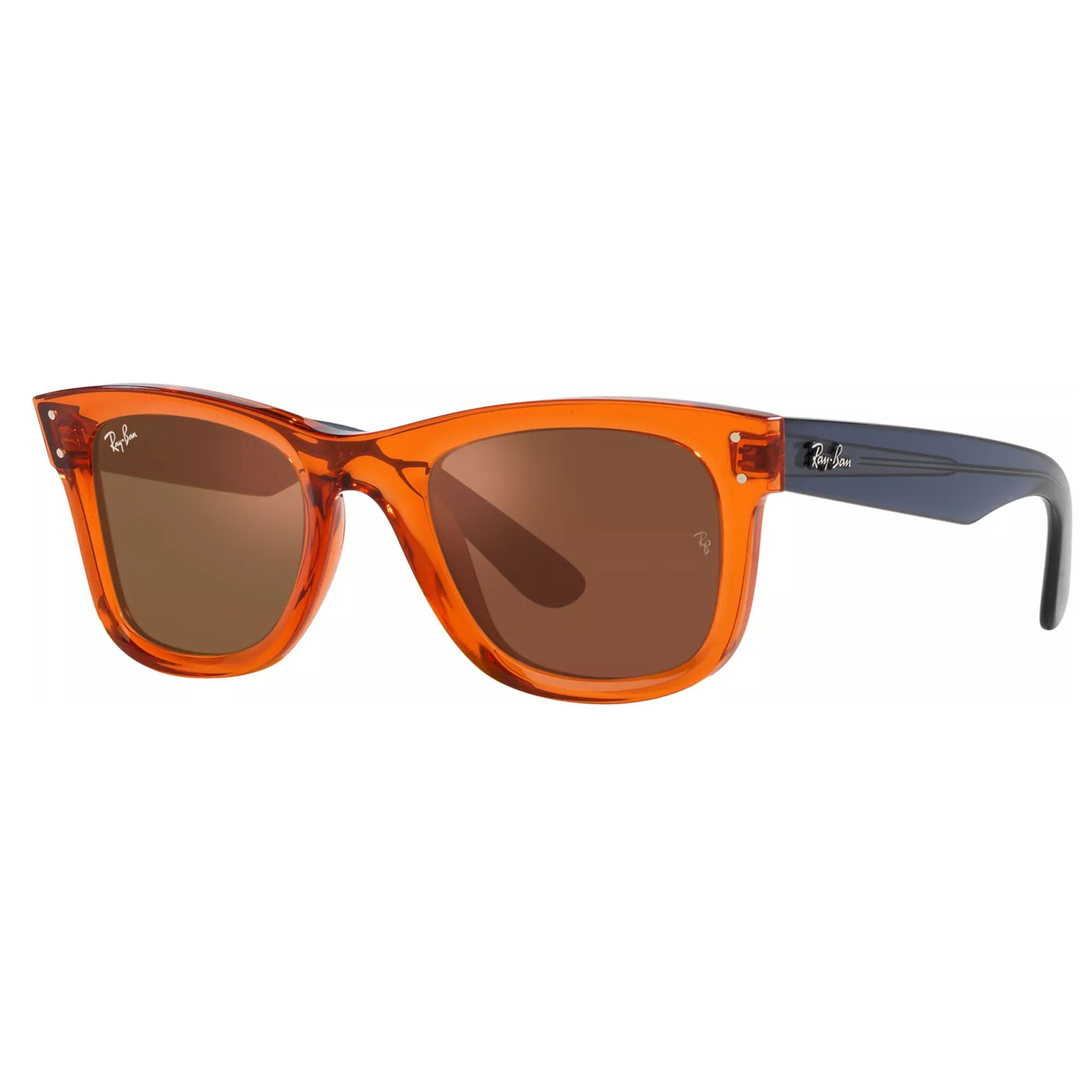 Ray-Ban Wayfarer Reverse Men's Sunglasses - Transparent Orange/Dark Grey Mirror Copper