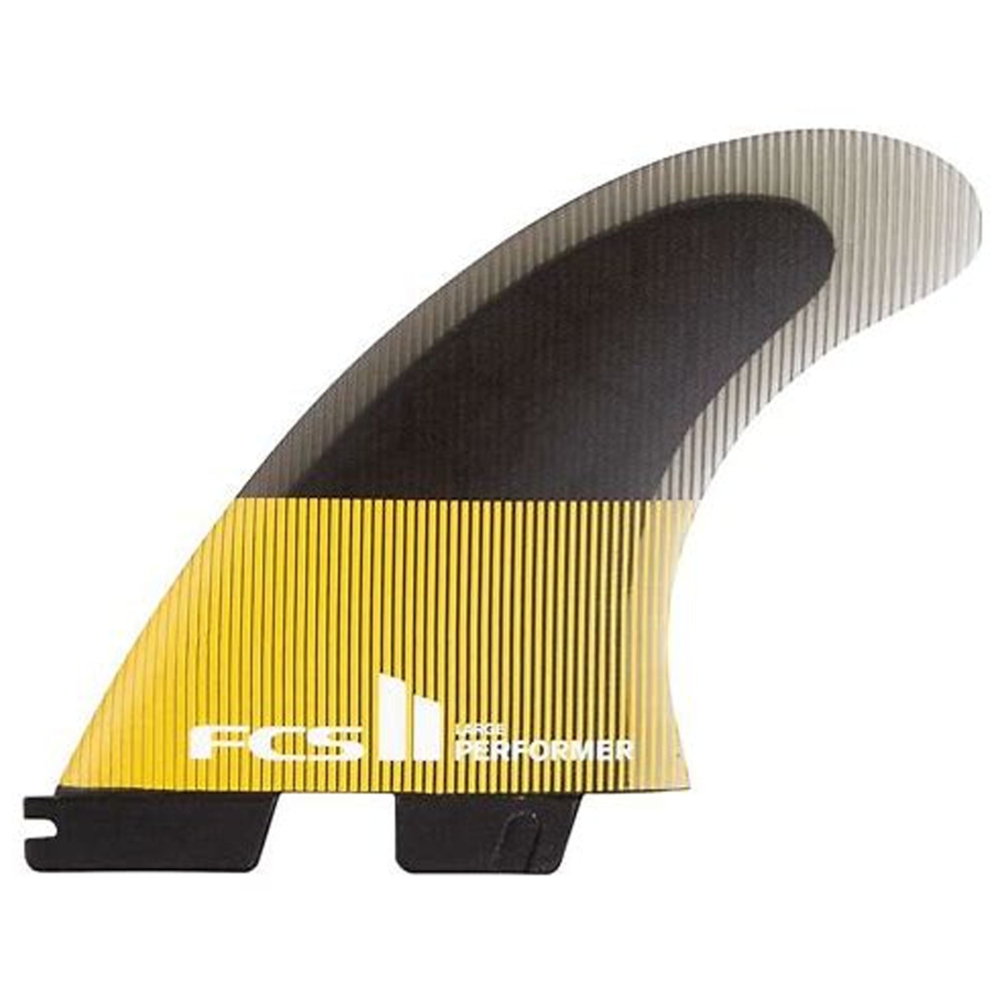 FCS II Performer Performance Glass Tri Surfboard Fins - Large/Mango