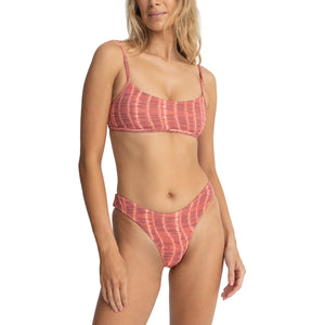 Rhythm Sahara Tie Dye Crop Women's Bikini Top - Red