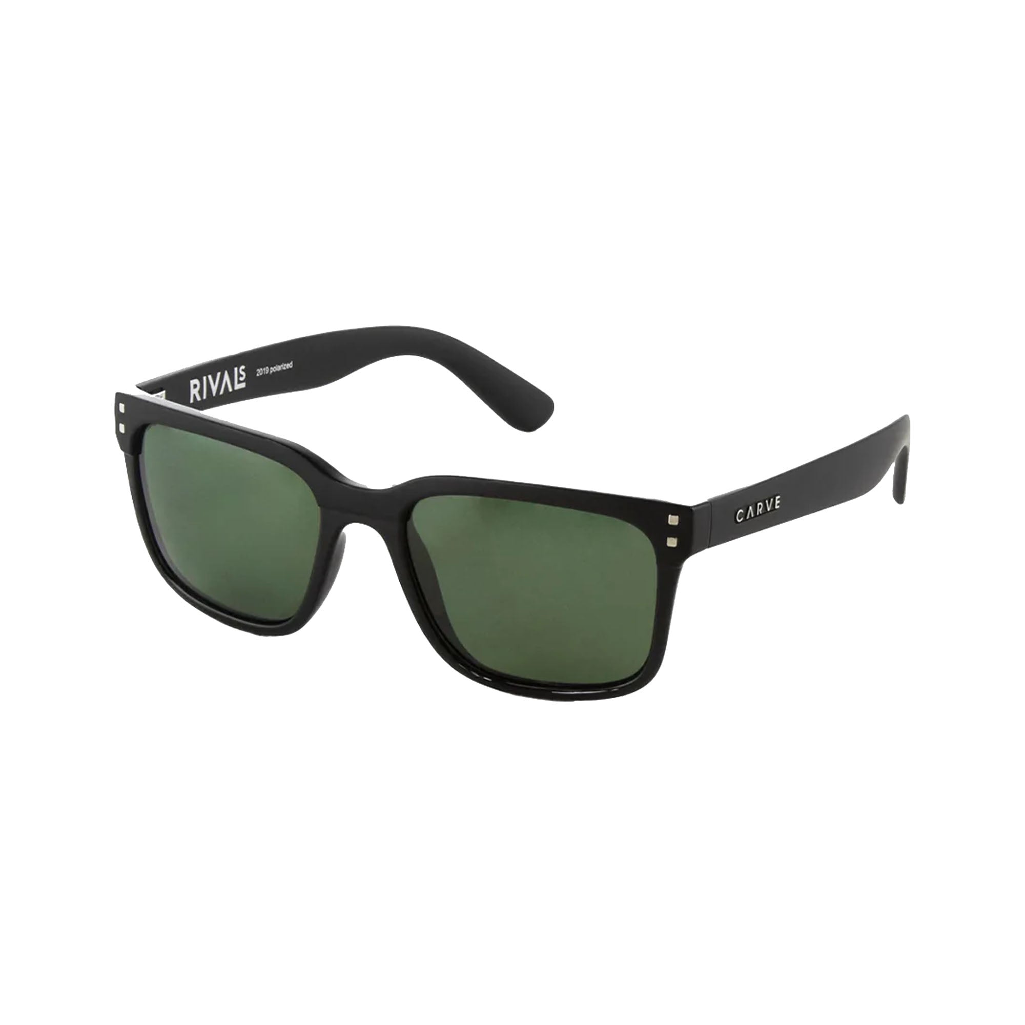 Carve Rivals Men's Sunglasses - Gloss Black/Green Injected Polarized