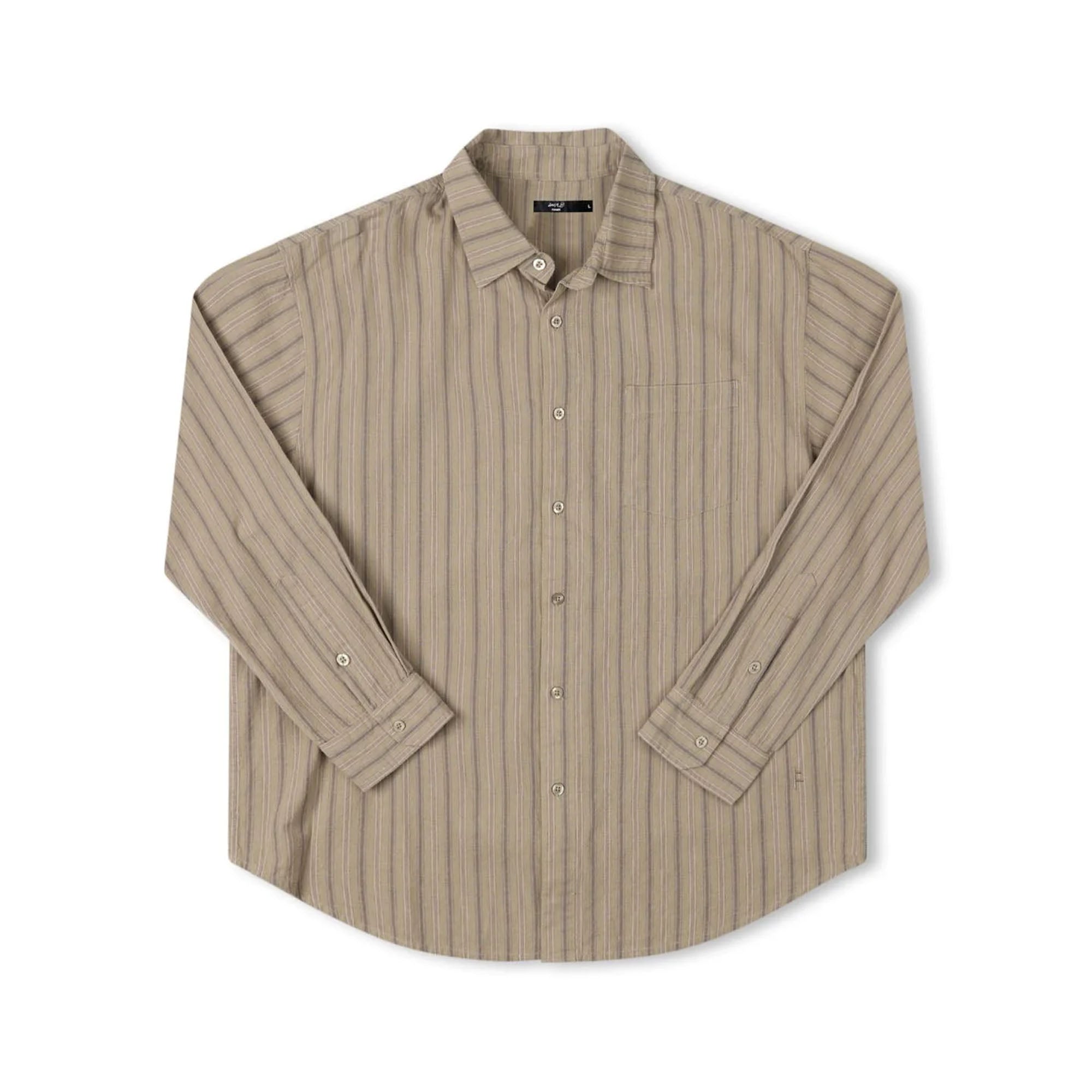 Reynolds Striped Men's L/S Dress Shirt - Moss