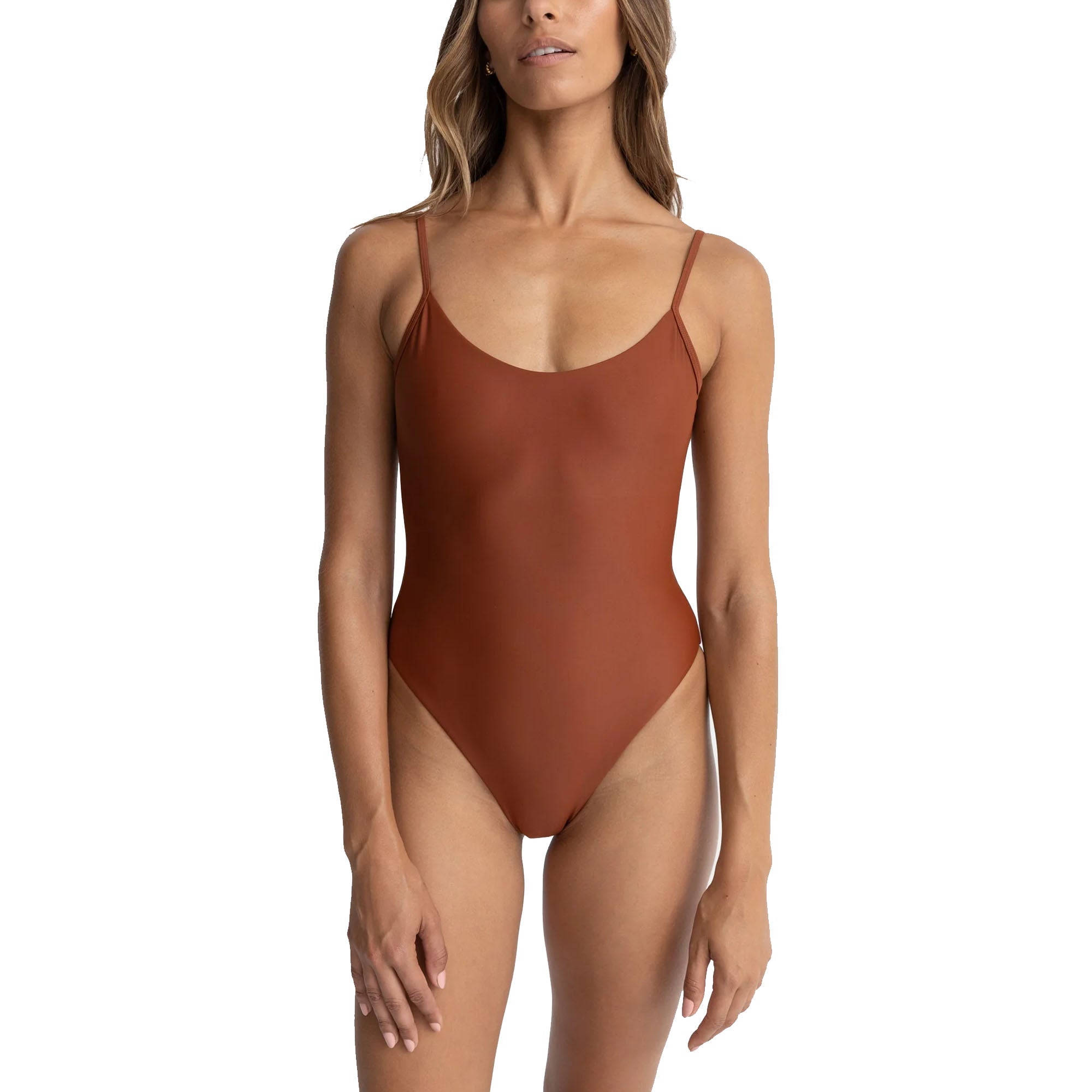 Rhythm Classic Minimal Women's One Piece Swimsuit - Rust