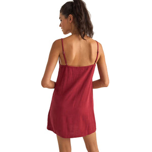 Rhythm Seacoast Keyhole Women's Slip Dress - Sangria