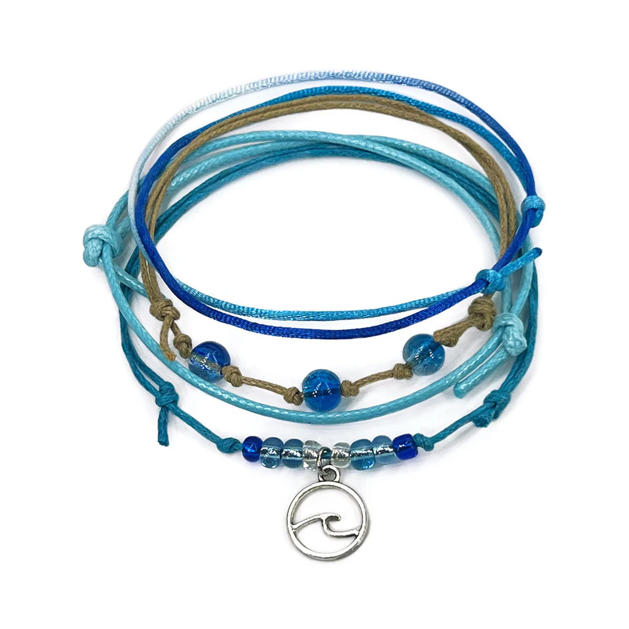 Oh Yeah SIlver Wave Bracelet - Blue