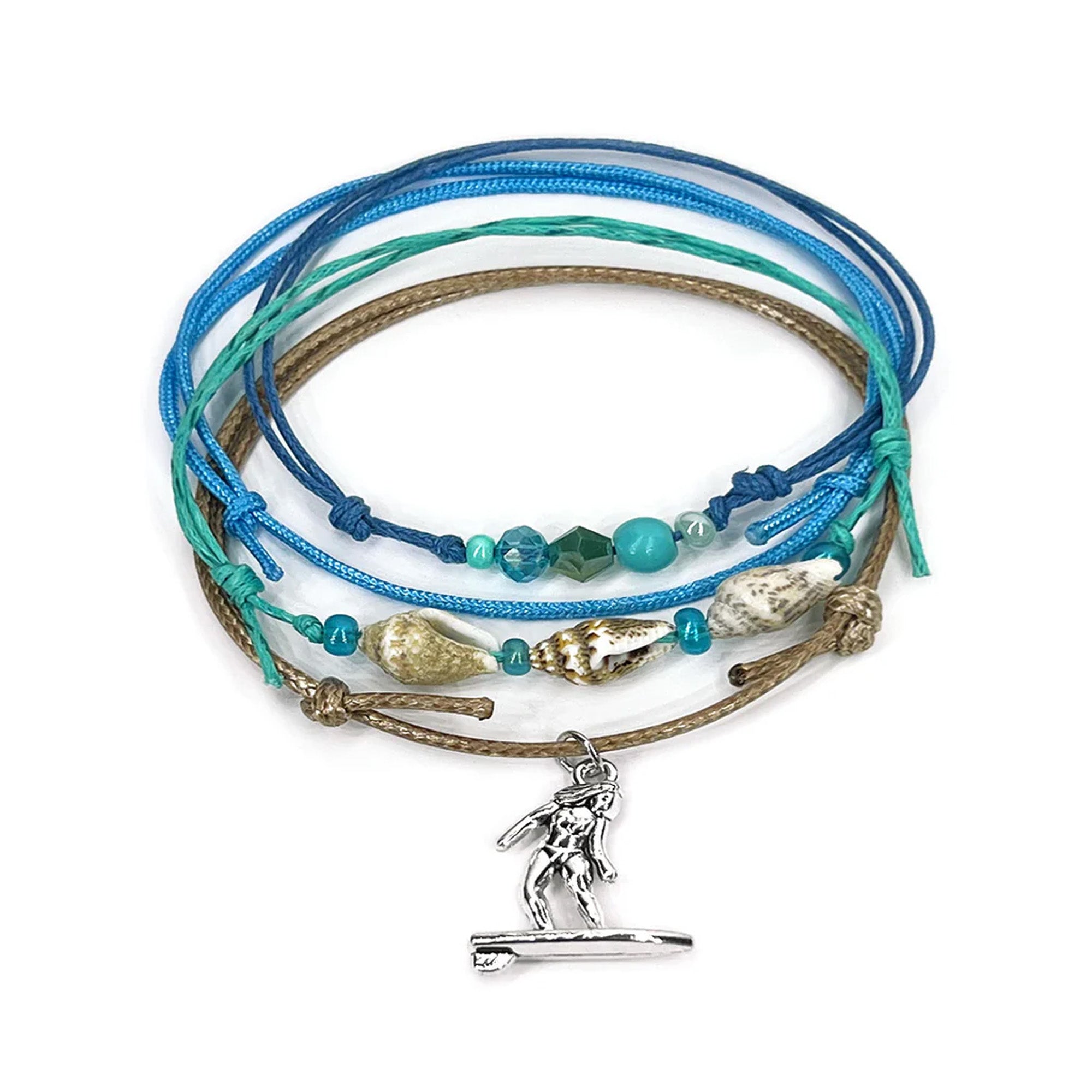 O Yeah Silver Surfer Girl Bracelet - Blue