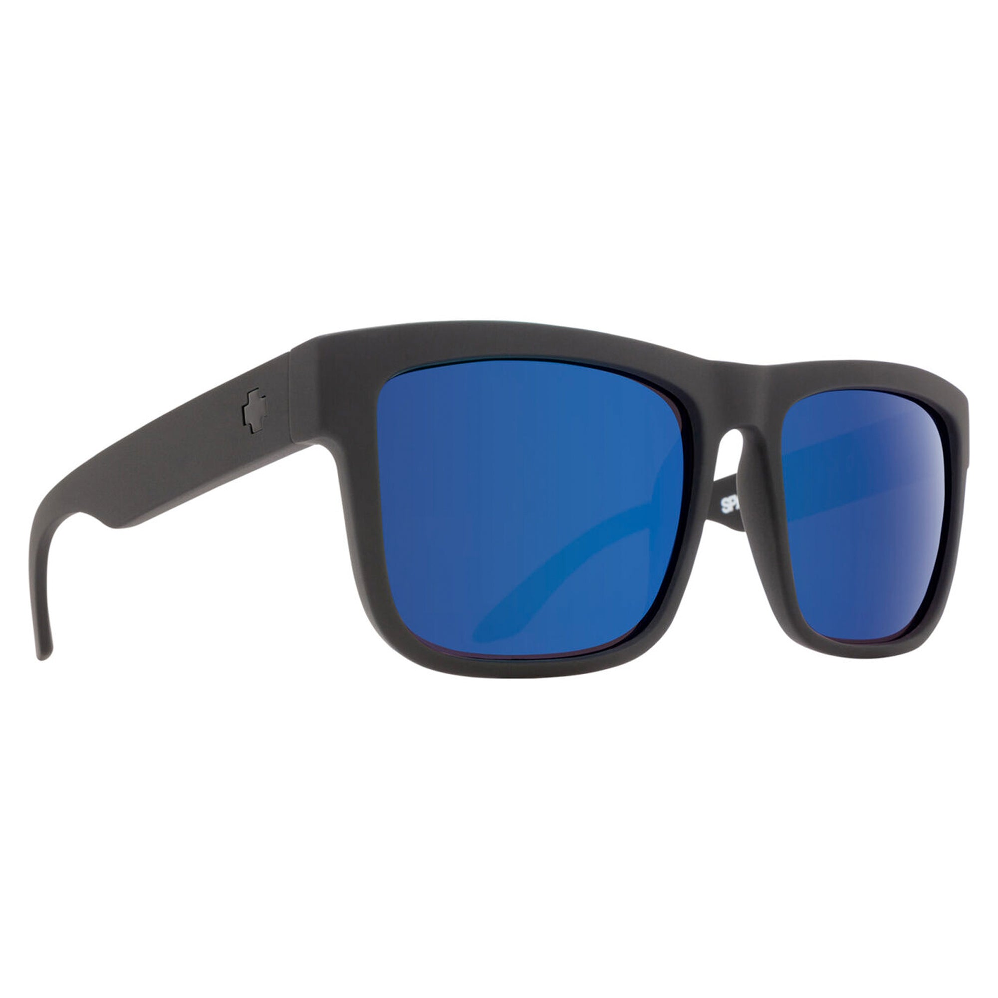 Spy Discord Men's Sunglasses - Soft Matte Black/Happy Dark Grey Green w/ Dark Blue Spectra Polarized