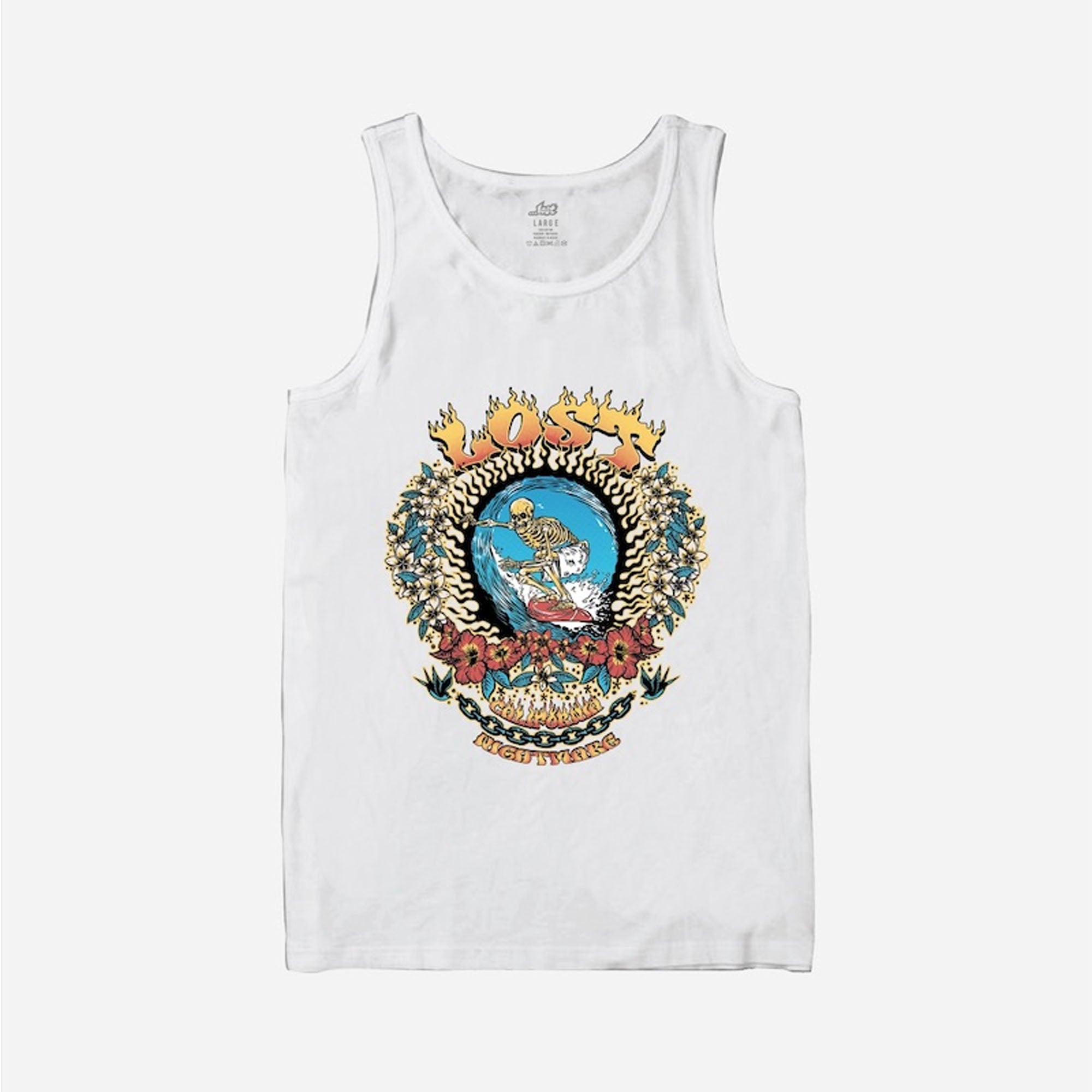 Lost Cali Nightmare Men's Tank Top - White