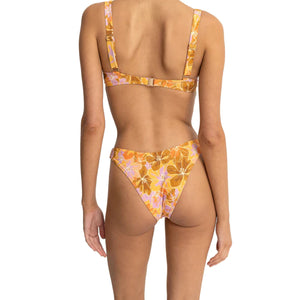 Rhythm Mahana Floral Hi Cut Women's Bikini Bottoms - Yellow