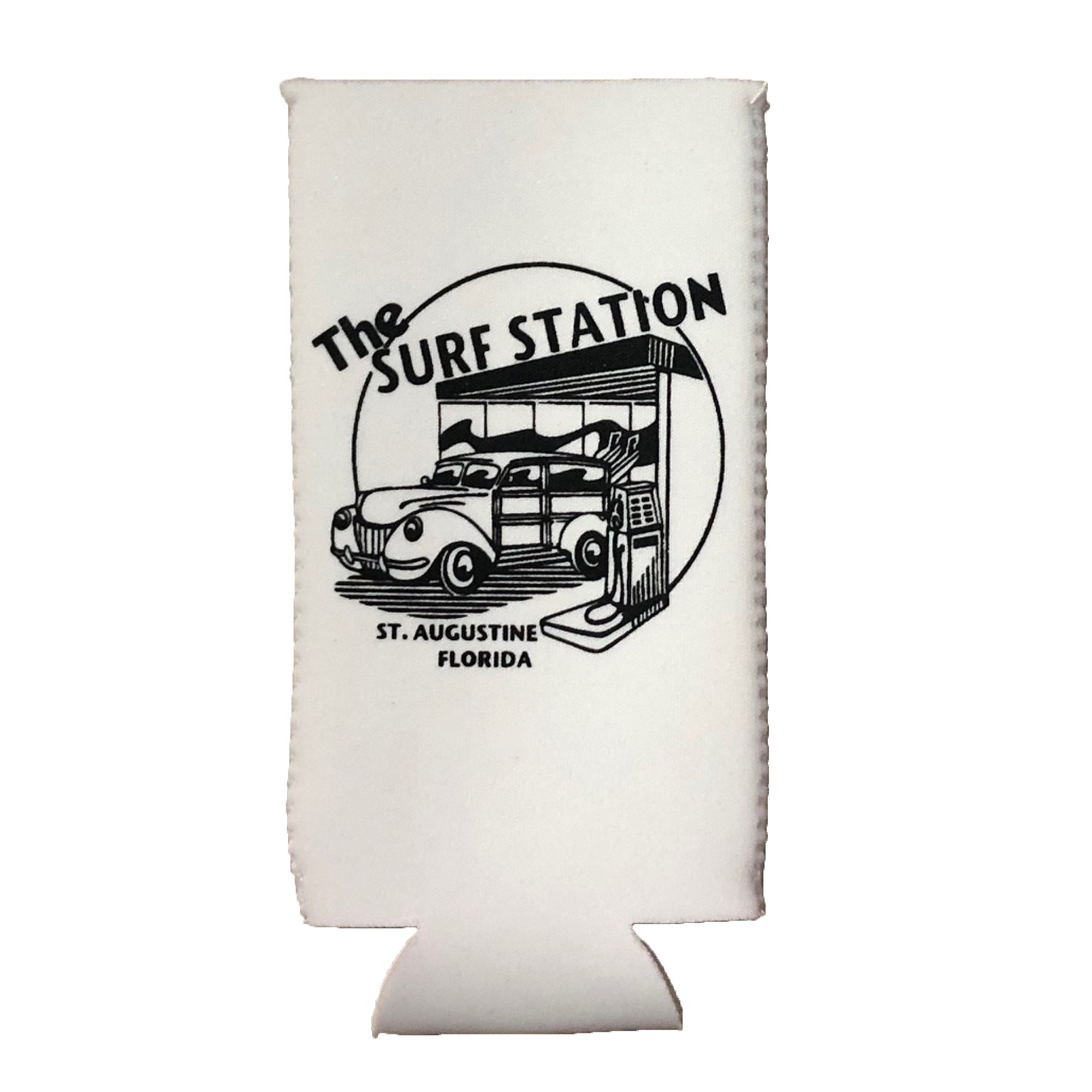 Surf Station Neoprene Slim Can Koozie - White