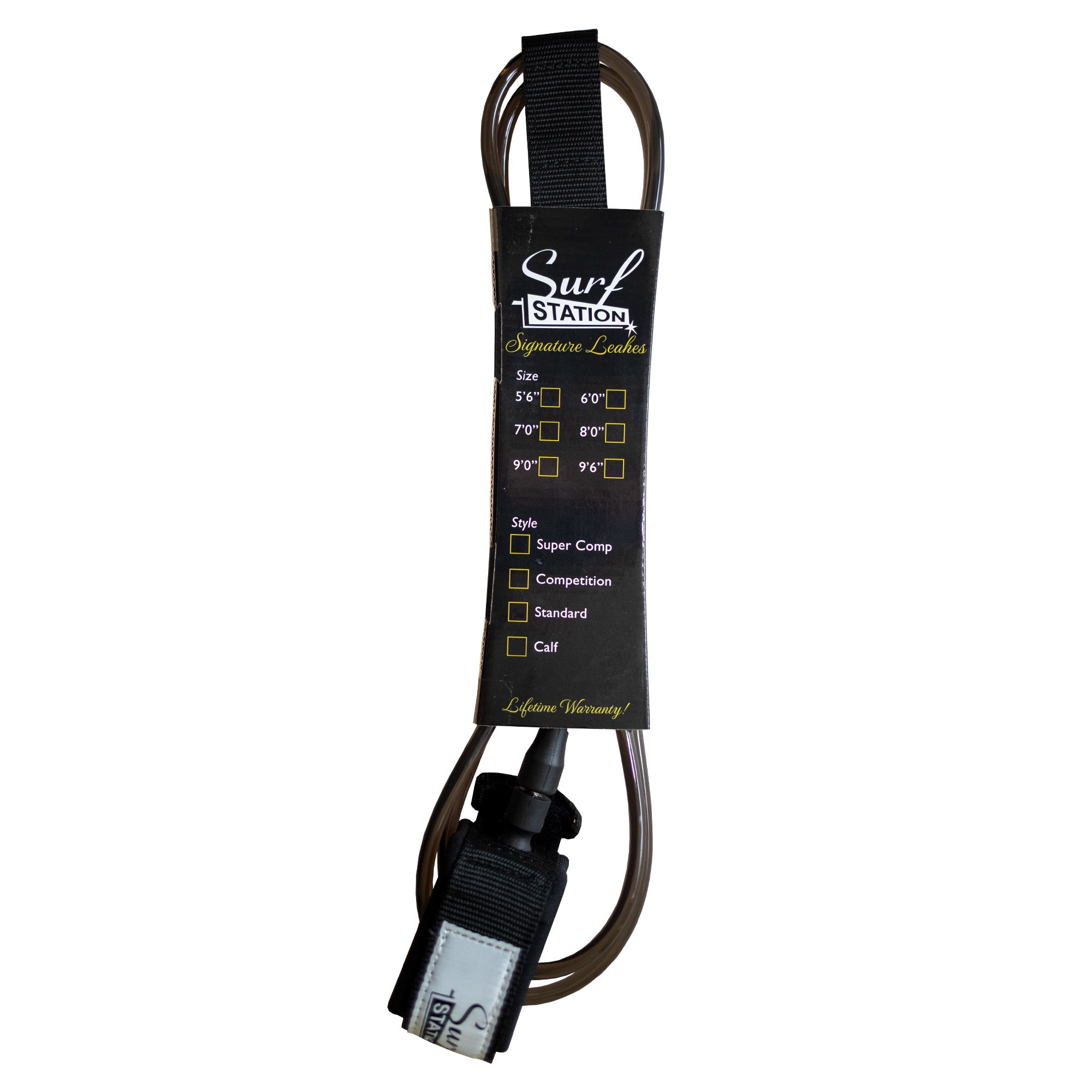 Surf Station Signature Series 8' Surfboard Leash - Black