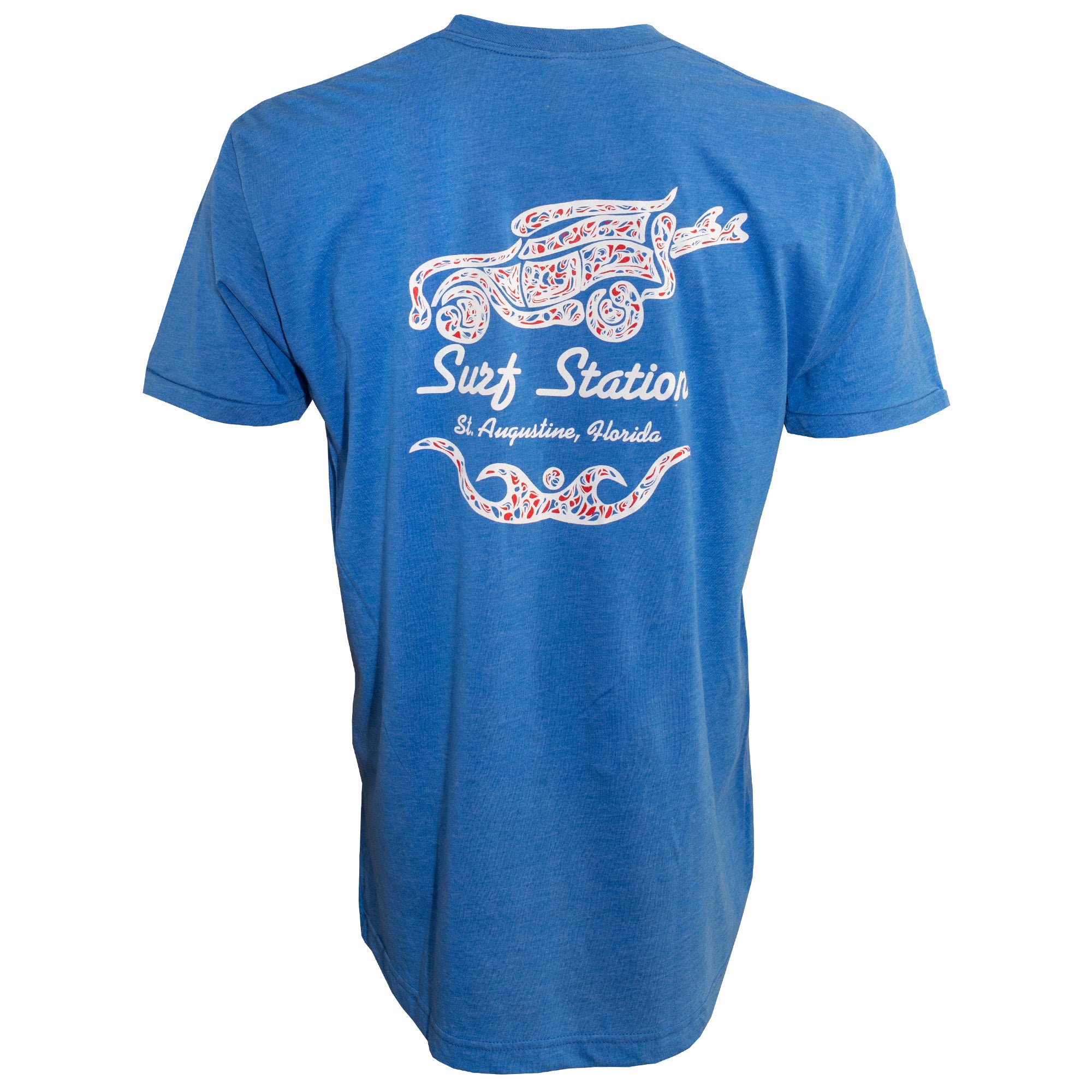 Surf Station Paisley Men's S/S T-Shirt - Heather Lake Blue