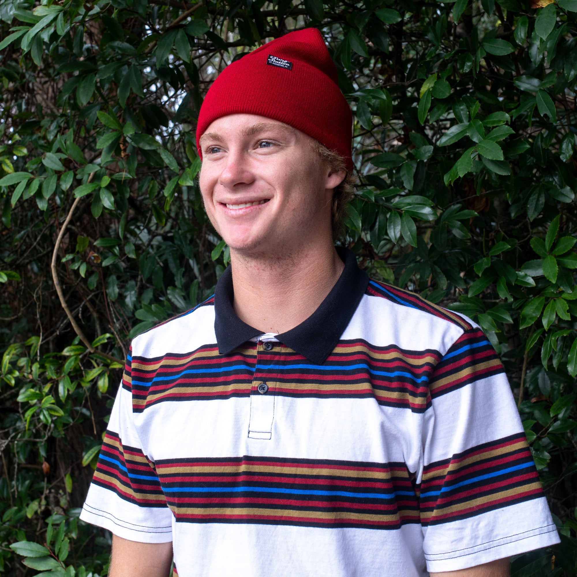 Surf Station Small Classic Logo Beanie - Red