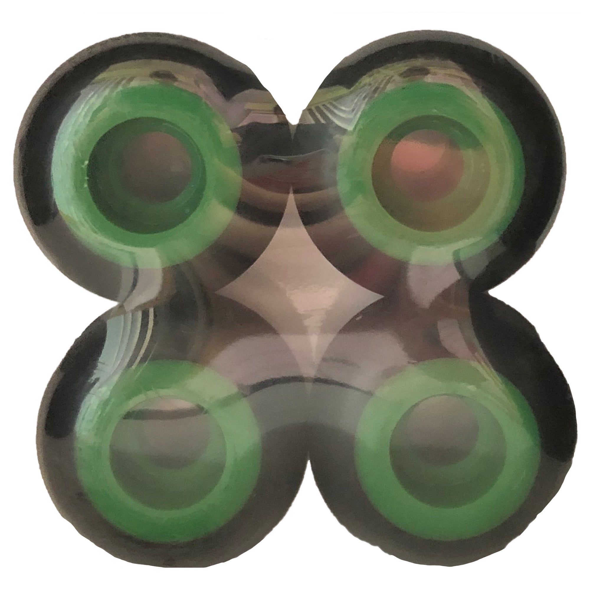 No Name 53mm Skateboard Wheels - Black/Green