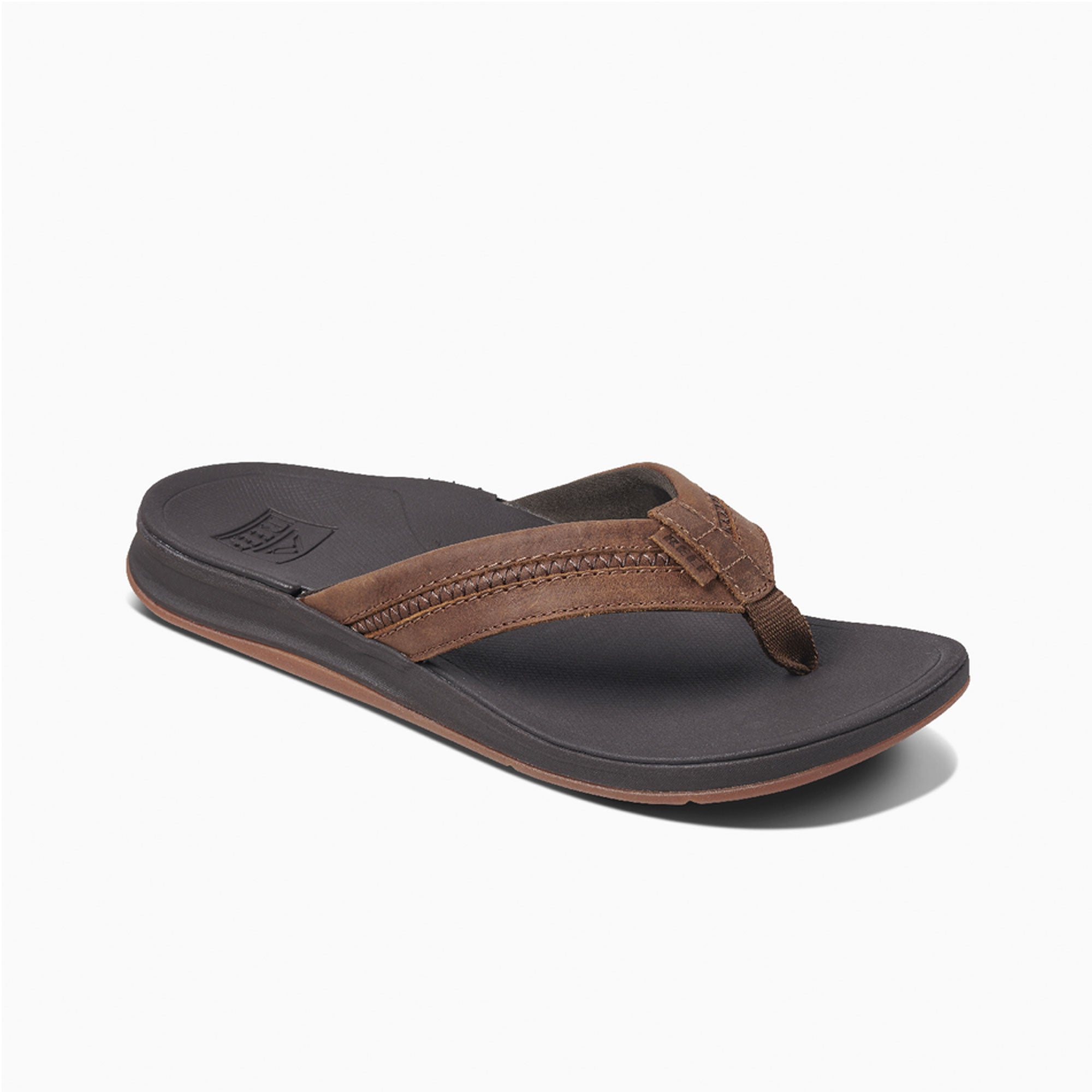 Reef Leather Ortho-Bounce Coast Men's Sandals - Brown