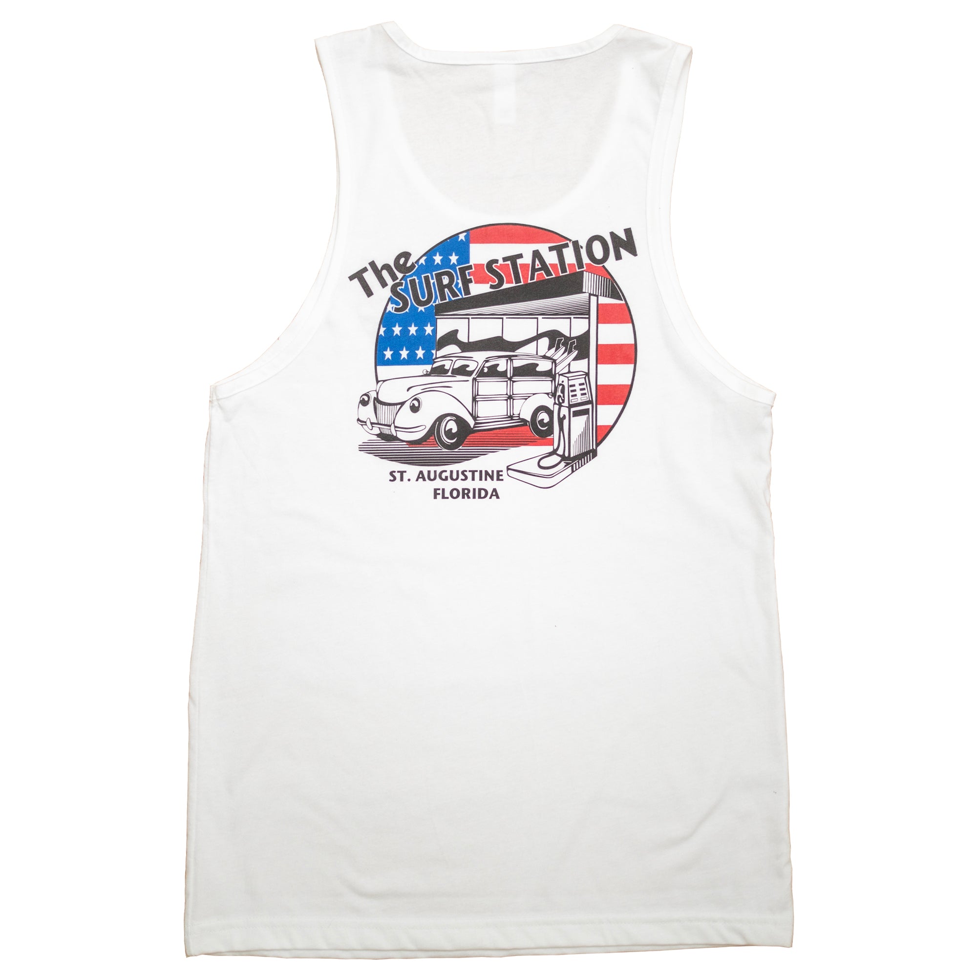 Surf Station Freedom Woody Men's Tank Top - White