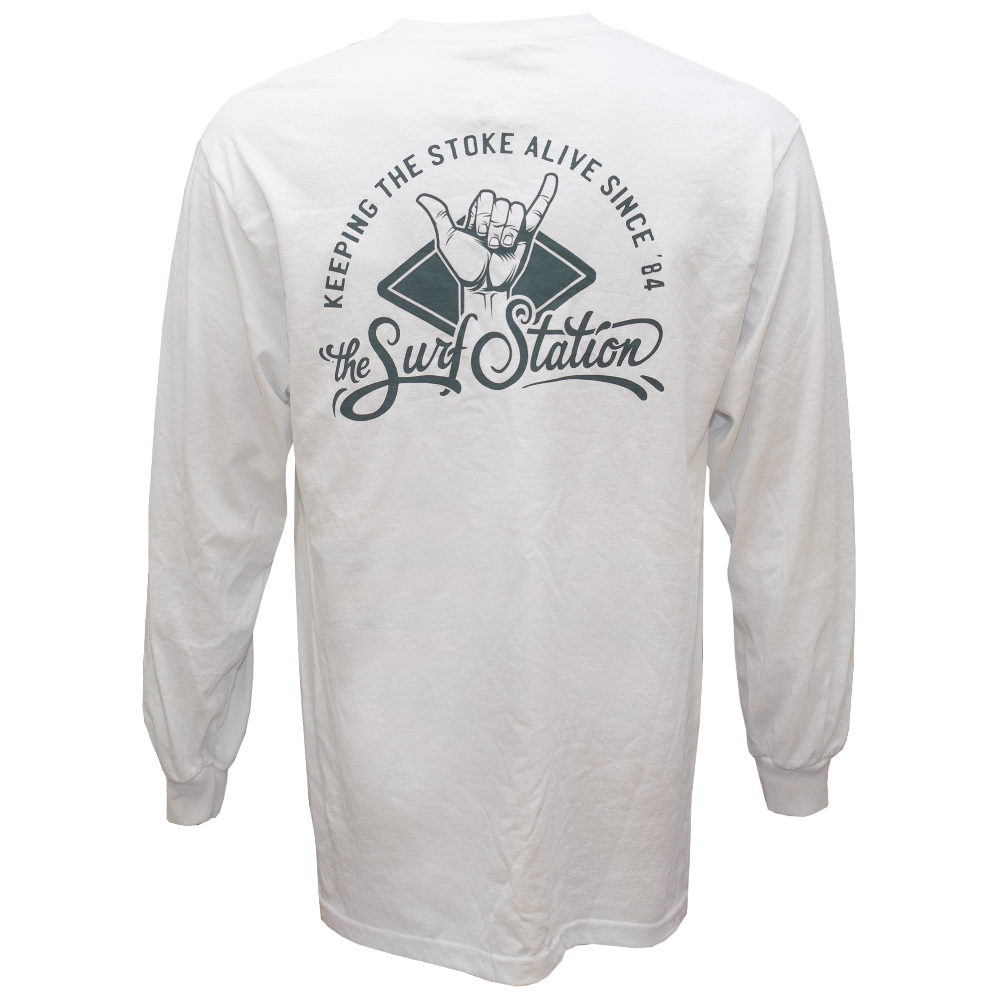 Surf Station x Ryan Leonardy Stoked Men's L/S T-Shirt - White